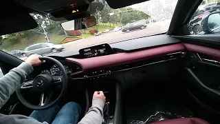 2019 Mazda3 Manual cloudy rainy POV driving