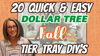 20 QUICK & EASY Dollar Tree FALL/HARVEST TIER TRAY DIY's | ON A BUDGET | SERIES