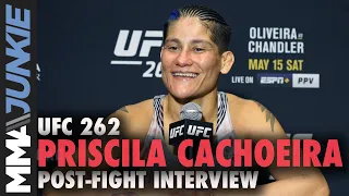 Priscila Cachoeira defends referee standup before TKO win | UFC 262 interview