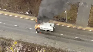 Drone footage of the Battle for Bucha, Ukraine