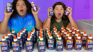 NEW ELMER'S GLUE COSMIC GLUE!! - MIXING ALL OUR ELMER’S GLUE - GIANT ELMER’S SLIME SMOOTHIE