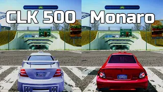 NFS Most Wanted: Mercedes CLK 500 vs Vauxhall Monaro VXR - Drag Race