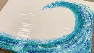 16.  EASY OCEAN WAVE Acrylic Swipe | Acrylic Pouring Tutorial for Beginners