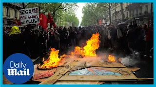 France: Riot police clash with aggressive protestors across France