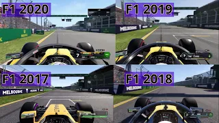 F1 2020 vs F1 2019 vs F1 2018 vs F1 2017