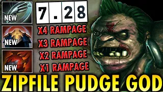 ZIPFILE PUDGE GOD - OMG QUARTER RAMPAGE IN 7.28 NEW PATCH TURN ZIPFILE INTO MONSTER | GENIUS PUDGE