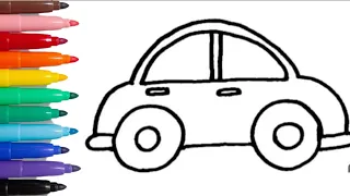 car drawing &coloring for kids and toddlers|How to draw car for kids|Art gallery