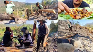 Nagaland farmers || jhum cultivation || husband and  wife working in a hot sunny day.