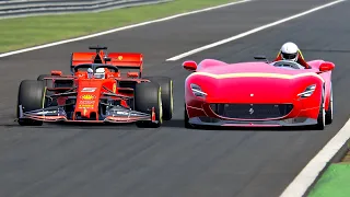 Ferrari Monza SP1 vs Ferrari F1 2019 - Monza