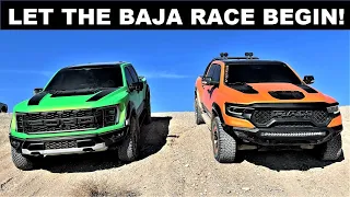 2022 Ford Raptor Vs 2022 Ram TRX: Which Truck Is Faster Around A Baja Style Race Track?