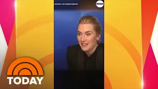 Kate Winslet helps calm nerves of young journalist