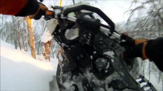 Backcountry snowmobiling, Vuoggatjålme Sweden 2017