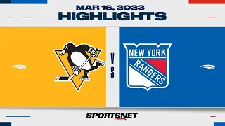 NHL Highlights | Penguins vs. Rangers - March 16, 2023