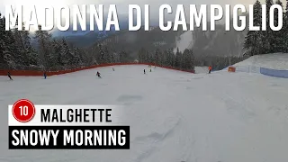 Snowy Morning on Red Piste 10 in Madonna di Campiglio, Dolomiti di Brenta