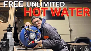 Unlocking Free Hot Water: Camper Van Engine + Calorifier Tank Hack Revealed!