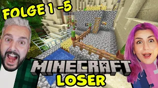 DIE MINECRAFT LOSER (3 Stunden Video) Folge 1-5 mit Kaan und Dania im Überlebensmodus