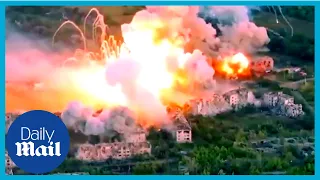 Russian thermobaric bombs decimate homes in Donetsk, Ukraine