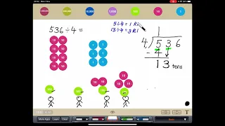 Long Division Type #3 With Regrouping, No Remainder (536÷4)