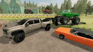 Stuntman tries world record Monster Truck jump | Farming Simulator 22