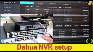 Dahua NVR setup 2023- hard drive, cameras, and remote view - step by step. Models 4116 & 4216