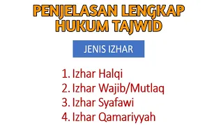 BELAJAR HUKUM TAJWID LENGKAP JENIS IZHAR BESERTA CONTOH DAN CARA BACANYA