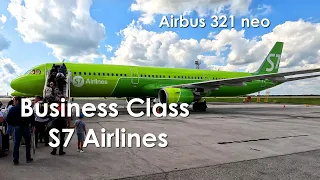 Business Class S7 Airlines /Airbus A321 / flight Novosibirsk OVB - St.Petersburg LED / 4К