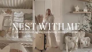 GETTING READY FOR BABY | clean with me, nesting, home organising & packing my hospital bag