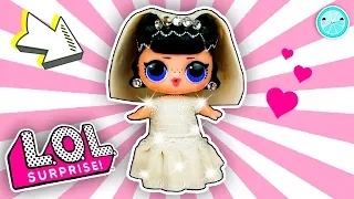 Wedding BRIDE LOL Surprise Doll Custom Dress Tutorial | Unboxing Toys DIY