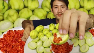 PK 188: Mukbang Eating a lot of Green Mango with Salt Chili.