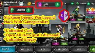 Stickman Legend - Shadow War Hack With Gameguardian (Unlimited Crystal  and Unlock All Hero)