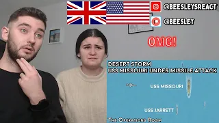 British Couple React Desert Storm -Battleship USS Missouri Comes Under Iraqi AntiShip Missile Attack