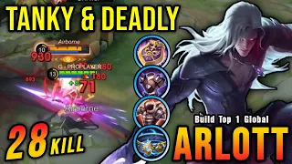 28 Kills!! Arlott Best Build Offlane (TANKY & DEADLY) - Build Top 1 Global Arlott ~ MLBB