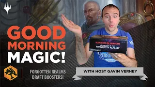 OPENING: Adventures in the Forgotten Realms Draft Booster Box! | Good Morning Magic | D&D | Unboxing
