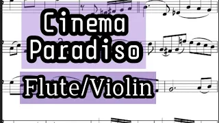 Cinema Paradiso Flute or Violin Sheet Music Backing Track Play Along Partitura