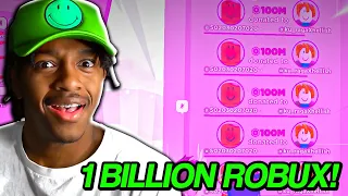 HE DONATED 1 BILLION ROBUX IN ROBLOX