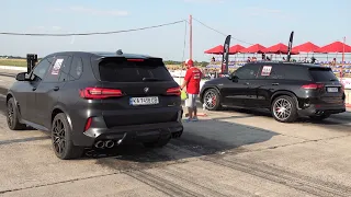 BMW X5M Competition vs Mercedes AMG GLE 63s vs Audi SQ5 - Drag Race