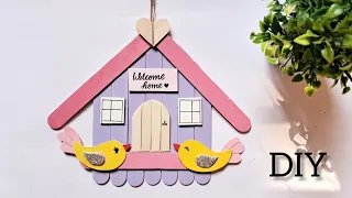 DIY Welcome Home Wall Hanging using Ice-cream sticks | Easy crafts