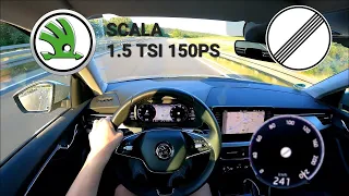 Skoda Scala 1.5 TSI DSG 150PS TOP SPEED 240Km/h POV DRIVE GERMAN AUTOBAHN