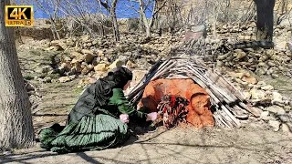 Grandmother Make MUD CLAY OVEN (wood stove) for Outdoor Cooking in village house | زندگی روستایی