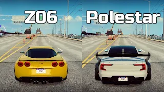 NFS Heat: Chevrolet Corvette Z06 vs Polestar 1 - Drag Race