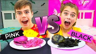 Pink vs Black Challenge by Nastya Artem Mia and other funny challenges