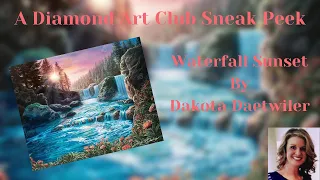 A Diamond Art Club Diamond Painting Sneak Peek! Waterfall Sunset By Dakota Daetwiler