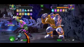 Max damage with 350 health revive Hulkling vs Thanos AQ raid | Marvel contest of champions