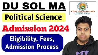 SOL MA Political Science Admission 2024 | SOL MA Political Science Admission Process 2024: Full info