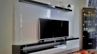 Membuat Rak Tv Gantung - Backdrop Tv Simple Minimalist