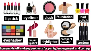 Homemade all makeup products/lipstick|eyeshadow|blush|nailpolish|compact powder|foundation||eyeliner