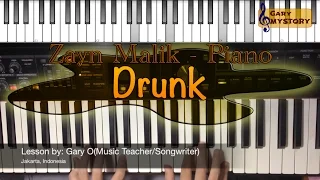 Drunk - Zayn Malik Mind of Mine Album Easy Piano Tutorial Song Cover Keyboard Free Sheet Music