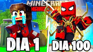 SOBREVIVI A 100 DIAS COMO HOMEM ARANHA NO MINECRAFT!