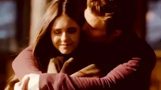 Stefan and Elena hold on