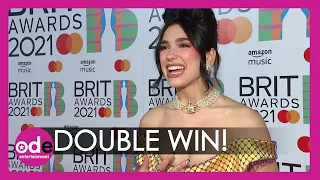 BRITS 2021: Dua Lipa Reacts to TWO Brit Award Wins!